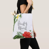 Tote Bag Carte d'identité Tropical Floral Bridesmaid ID475 (De près)