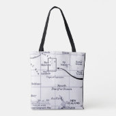 Tote Bag Carte d'océan de South Pacific (Dos)
