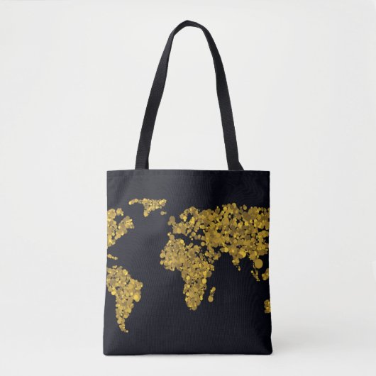 Tote Bag Carte d'or du monde de point (Devant)