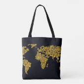Tote Bag Carte d'or du monde de point (Dos)