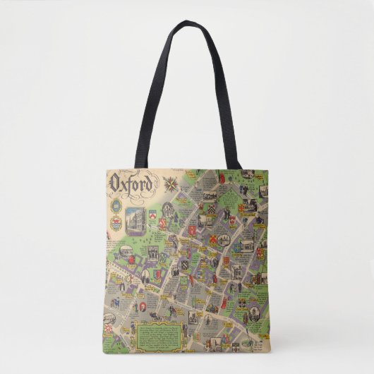 Tote Bag Carte d'Oxford, Angleterre (chemins de fer (Devant)