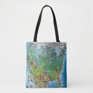 Tote Bag Carte drôle des États-Unis d'Amérique