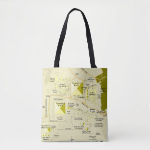 Tote Bag Carte du complexe pyramidal de Gizeh Diagramme