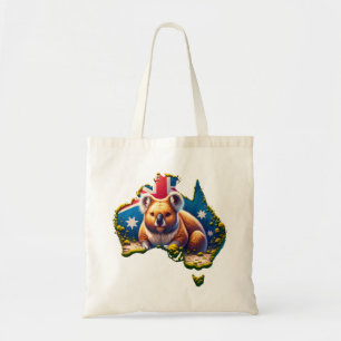 Tote Bag Carte du drapeau australien Koala Bear