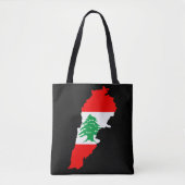 Tote Bag Carte du Liban avec drapeau (Devant)