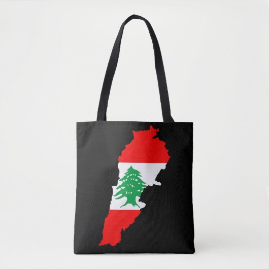 Tote Bag Carte du Liban avec drapeau (Devant)