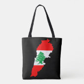 Tote Bag Carte du Liban avec drapeau (Dos)