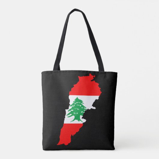 Tote Bag Carte du Liban avec drapeau (Dos)