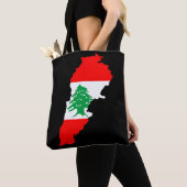 Tote Bag Carte du Liban avec drapeau (De près)