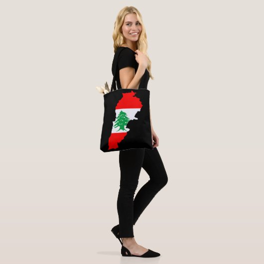 Tote Bag Carte du Liban avec drapeau (Sur le modèle)