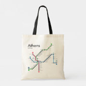 Tote Bag Carte du métro d'Athènes (Dos)