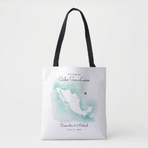 Tote Bag Carte du Mexique   Cabo   Accueil de mariage de de