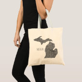 Tote Bag Carte du Michigan (Devant (produit))