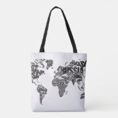 Tote Bag Carte du monde dans la typographie (Dos)