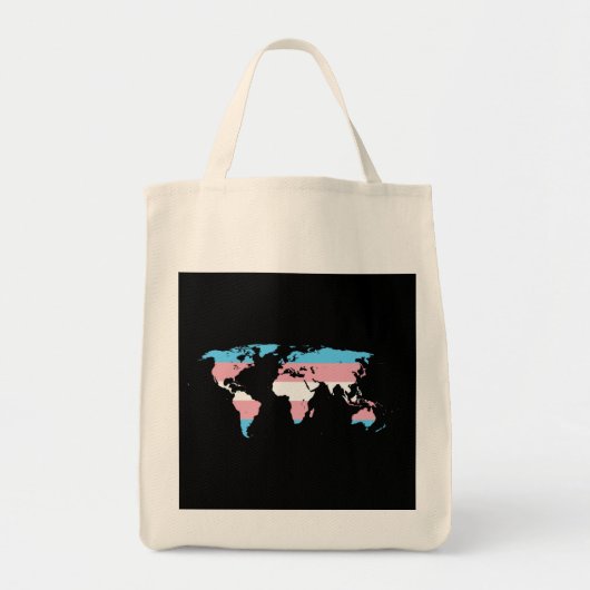 Tote Bag Carte du monde de la fierté transgenre (Devant)