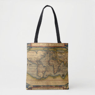 Tote Bag Carte du monde d'Ortelius 1570 : cartographie anti