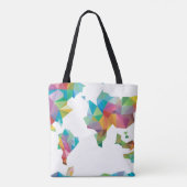 Tote Bag Carte du monde faite de formes géométriques (Dos)