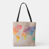 Tote Bag Carte du monde Fourre-tout #map (Dos)
