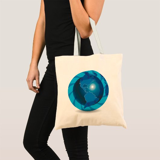 Tote Bag Carte du monde Globe Bleu Moderne