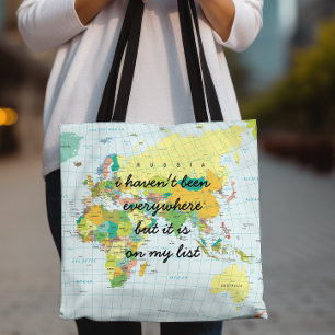 Tote Bag Carte du Monde - Je n'ai pas été partout...