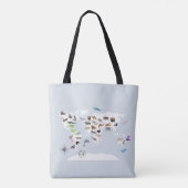Tote Bag Carte du monde pour enfants Animaux (Dos)