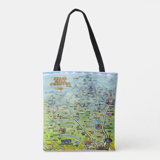Tote Bag Carte du pays de Texas Hill (Dos)
