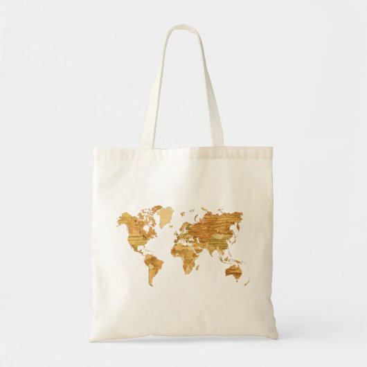 Tote Bag Carte en bois du monde (Devant)