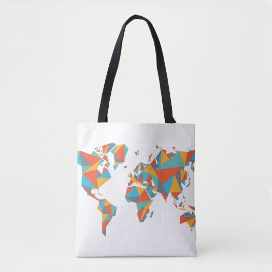Tote Bag Carte géométrique abstraite du monde (Devant)