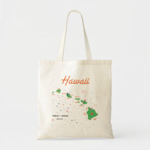 Tote Bag Carte Hawaï Fourre-tout