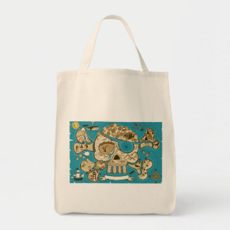 Tote Bag Carte illustrée de Skull Island