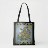 Tote Bag Carte illustrée d'Hawaii (Devant)
