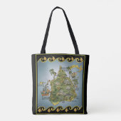 Tote Bag Carte illustrée d'Hawaii (Dos)