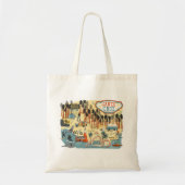 Tote Bag Carte illustrée père Noël Cruz California (Devant)