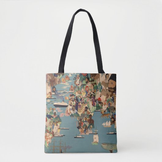 Tote Bag Carte imagée du monde (Devant)