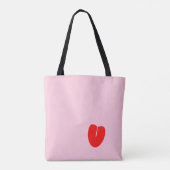 Tote Bag Carte Jour des Valentines Rouge Rose (Dos)