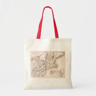 Tote Bag Carte : Les Etats-Unis du nord-est
