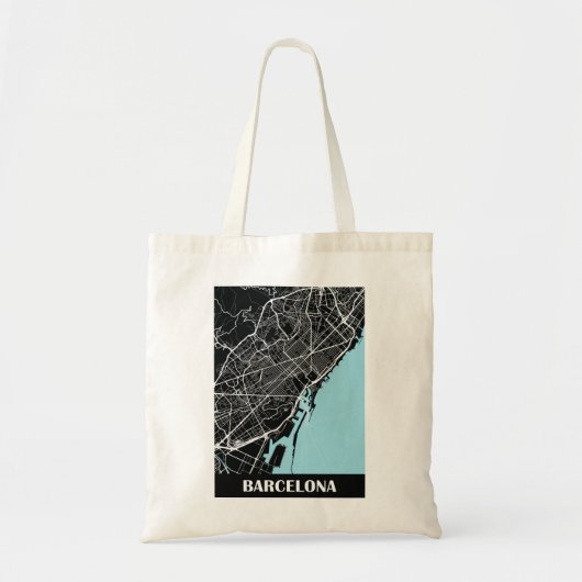 Tote Bag Carte minimaliste de Barcelone (Devant)