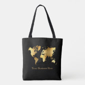 Tote Bag Carte Mondiale Gold/Noir (Dos)