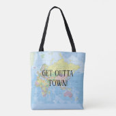 Tote Bag Carte Mondiale Obtenez Outta Town (Dos)