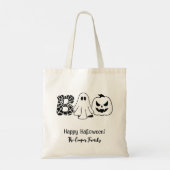 Tote Bag Carte ou traitement personnalisé Famille Boo Hallo (Dos)