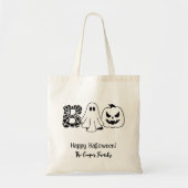 Tote Bag Carte ou traitement personnalisé Famille Boo Hallo (Devant)