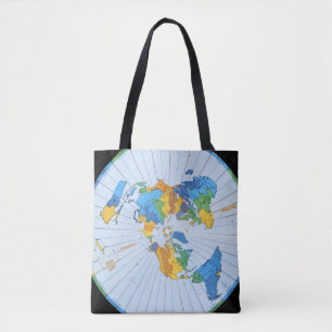 Tote Bag Carte plate de la terre - projection équidistante