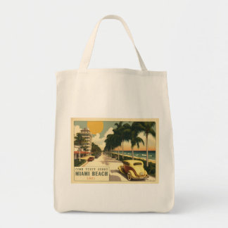 Tote Bag Carte postale 1920 Retro Miami Beach Ocean Drive