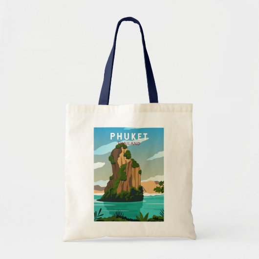 Tote Bag Carte postale Phuket Thailand Retro (Devant)