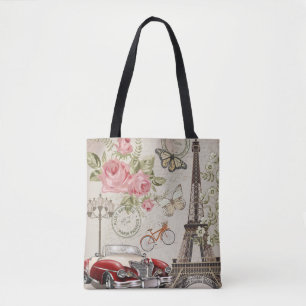 Tote Bag Carte postale vintage Paris.