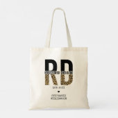 Tote Bag Carte RD enregistré diététiste Cheetah Imprimer (Dos)