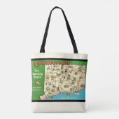 Tote Bag Carte Retro, Connecticut Vintage (Dos)