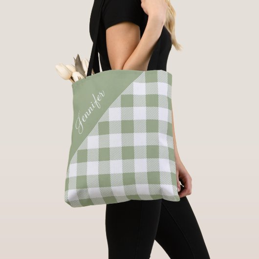 Tote Bag Carte Sage Green personnalisée (De près)