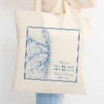 Tote Bag Carte Sea Bright New Jersey Mariage élégant Bienve<br><div class="desc">Ces sacs fourre-tout de cartes Sea Bright New Jersey sont parfaits pour accueillir vos invités de mariage de destination Jersey Shore de la côte avec des cadeaux de bienvenue sac, ou les customiser pour votre mariage. Le coeur est sur Windows on the Water, mais vous pouvez déplacer le coeur en...</div>