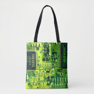 Tote Bag Carte verte PCB, circuit imprimé de pièces électro